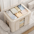 Clothes storage box organizer specially selected xinjiang genuine cotton and linen odorless steel frame strong load-bearing double window storage box