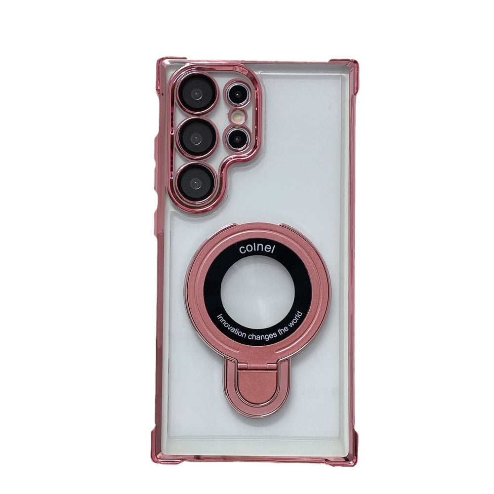 Samsung s25 ultra phone case, compatible with s26, transparent four-corner magnetic kickstand case, note20, export a37