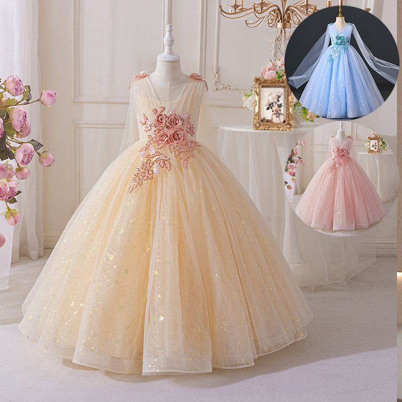 Amazon cross-border fashion girl dress classyskirtelegance mature shawl long mesh in stockexport