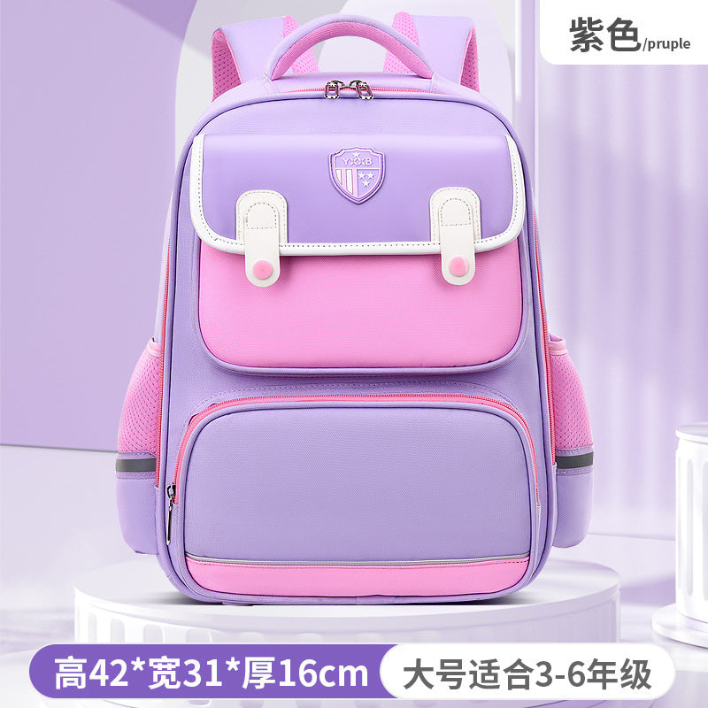 New British primary school schoolbag, scientific spine protection, large-capacity backpack, light for boys and girls in grades 1-6