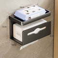 Black double tissue box holder [space aluminum + carbon steel]