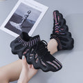 2025 new versatile trendy student casual sports running shoes soft flat anti-slip flyknit breathable mesh women's shoes