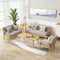 Solid wood sofa rental apartment sofa bed combination set small apartment minimalist fabric office sofa living room sofa