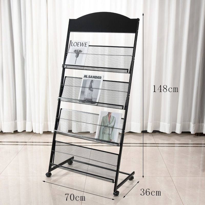 Floor magazine rack, newspaper rack, book rack, display rack, promotional material rack, single page rack, storage rack