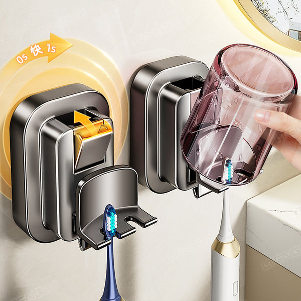 Suction cup toothbrush rack Wall-mounted non-punching brushing cup Mouthwash cup Bathroom bathroom wall-mounted storage rack