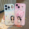 Suitable for apple 17promax mobile phone case transparent cartoon xiaoyu bunny floral iphone18 anti-fall protective case