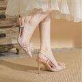 2026 new pointed-toe glitter backless crystal bow buckle stiletto heels - sexy high heels