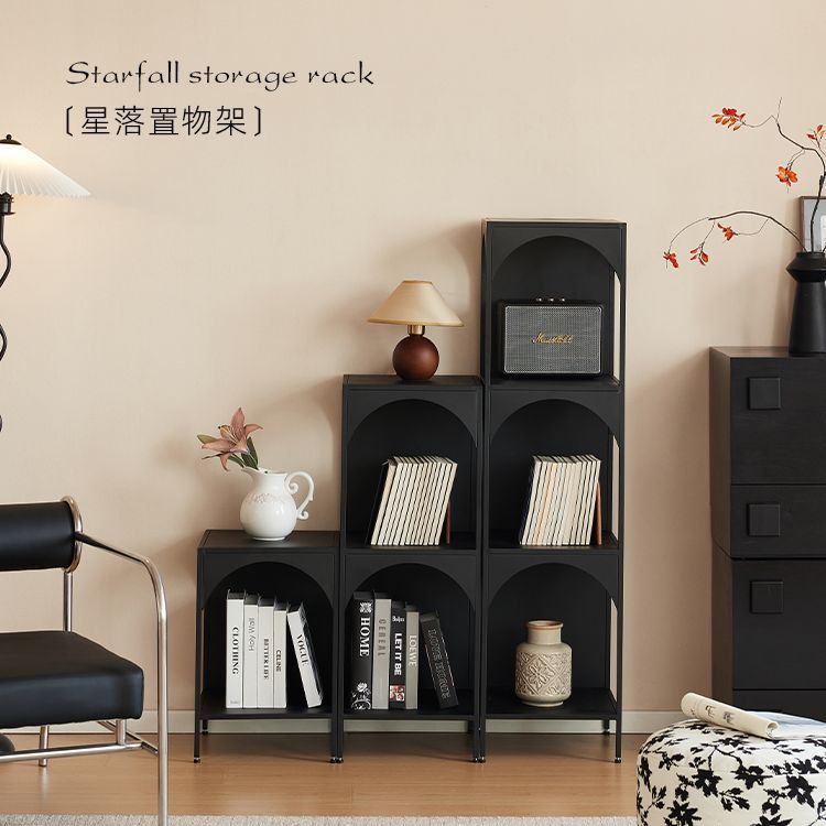 Creative iron bookshelf, floor-standing book and magazine rack for living room, corner bookcase, storage and display shelf, display cabinet
