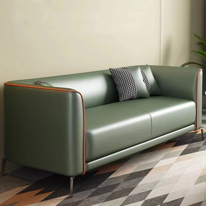 Small apartment leather sofa for living room and bedroom, minimalist modern style, suitable for rentals, three-seater apartment lounge, double-seater italian design
