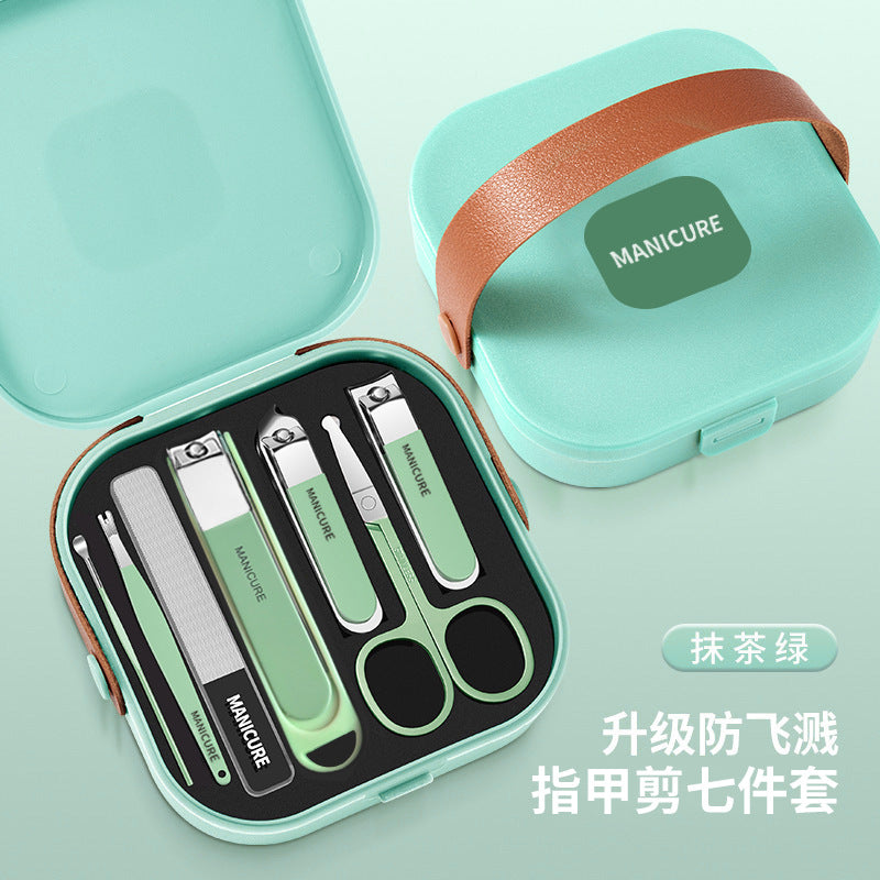 Nail clipper set with folding storage case - complete manicure tool kit - wholesale available - stainless steel nail clippers