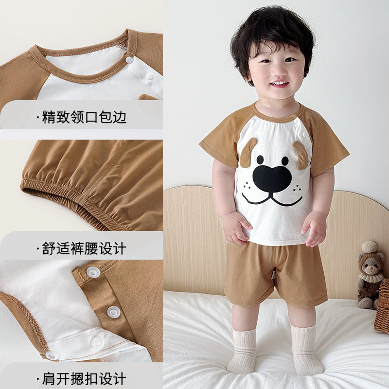 Kids' summer outfit set - short sleeve two-piece set for girls - lightweight and cute summer clothes