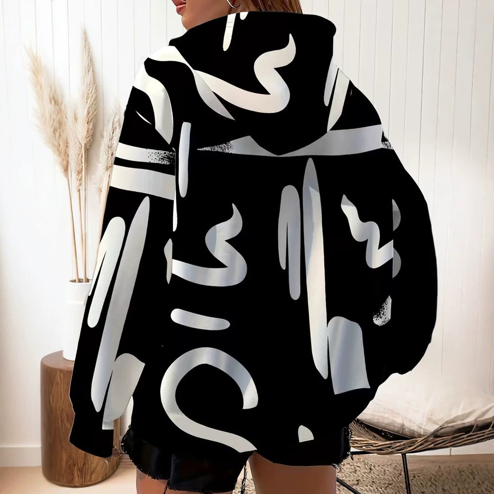 hot-selling plus-size women's zip-up hoodie, new casual long-sleeve hooded sweatshirt jacket, dropshipping available