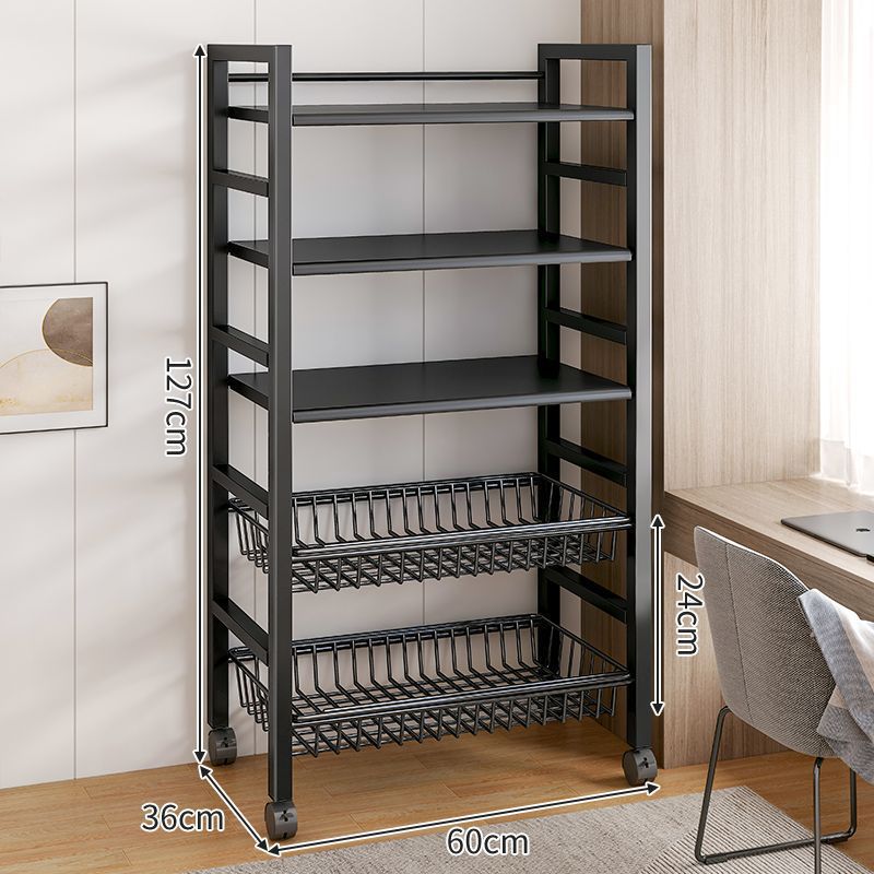 Kitchen shelf storage rack floor-standing multi-layer movable storage rack multi-functional punch-free storage rack thickened shelf