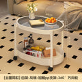 Small apartment mobile oval cream coffee table, sofa side table, small table, living room storage and snack cart