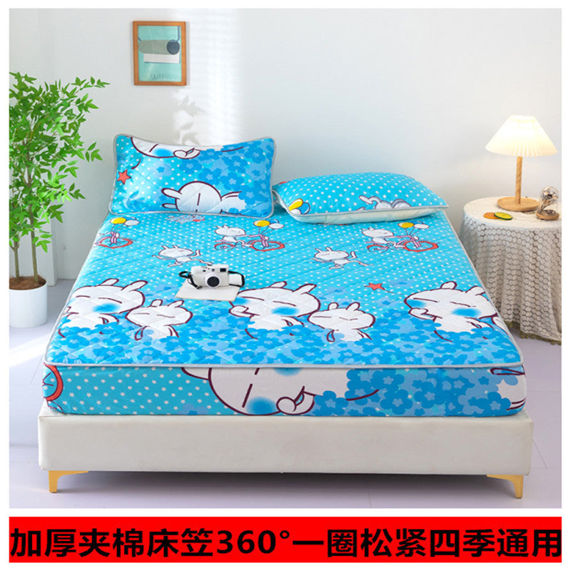 Machine washable single piece thickened bed cover quilted simmons bed protector new arrival protective cover neutral cotton bed sheet bed cover
