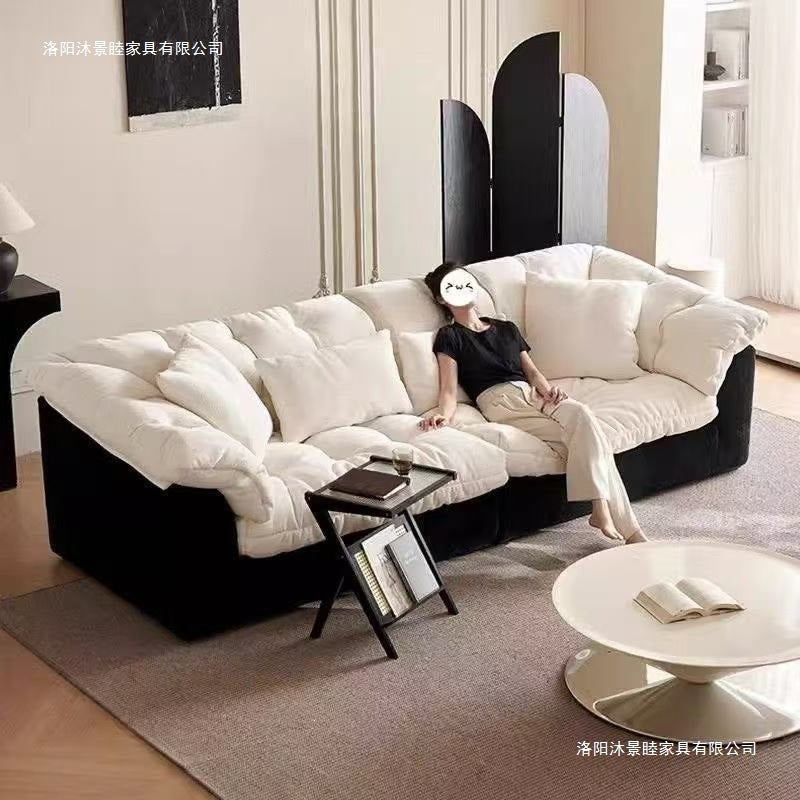 Retro fabric sofa living room new arrivaldouble straight row small apartment bedroom rental room lazy modern simple sofa