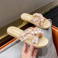 Women's summer outdoor sandals: new versatile lightweight flat sandals, beach-ready floral fashion, non-slip slides