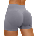 Customizable high-waisted yoga shorts with separated waistband design, butt-lifting compression shorts, running sports shorts 4535