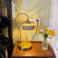 French retro seashell table lamp - bedroom bedside lamp - warm & romantic decor - natural shell crystal table lamp