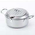 Korean style deep fryer - home use mini fryer with adjustable temperature, gas/gasoline powered, fuel-saving, non-stick coating, and includes filter rack