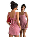 Women's spring/summer new y2k fashion plaid mini cami dress - perfect for young women and concerts