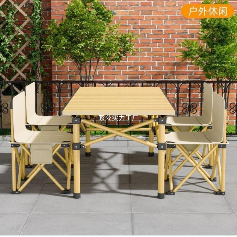 Outdoor folding folding table full set of portable chair storage bag camping folding chair table and chair set 1