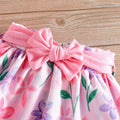 european and american cross-border girls' one-shoulder camisole three-piece set: floral cake dress + matching floral sun hat