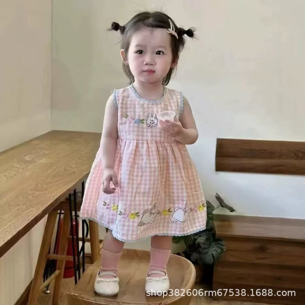 New girls' sweet summer dress - stylish sleeveless princess sundress for toddlers (ages 0-3)