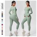 European and american brushed nylon tight-fitting yoga set - casual, quick-drying fitness apparel for women's outdoor running and sports