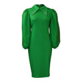 D307 european and american style women's spring/autumn long sleeve plus size bodycon beaded mesh panel commuter pencil skirt foreign trade dress