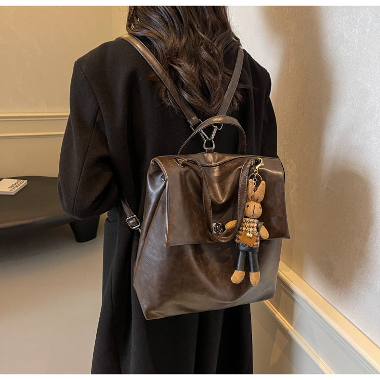 Cross-border backpack women's fashion niche design portable bucket bag Korean version student schoolbag premium travel backpack