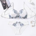 European and american cross-border direct sales embroidered lace sexy plus size bra set - minimizes bust size, lifts, and prevents sagging - women's underwear