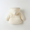 Girls' cotton-padded jacket, autumn/winter  new style, chic baby outerwear, princess fashion, thickened, extra-long sleeves, winter top