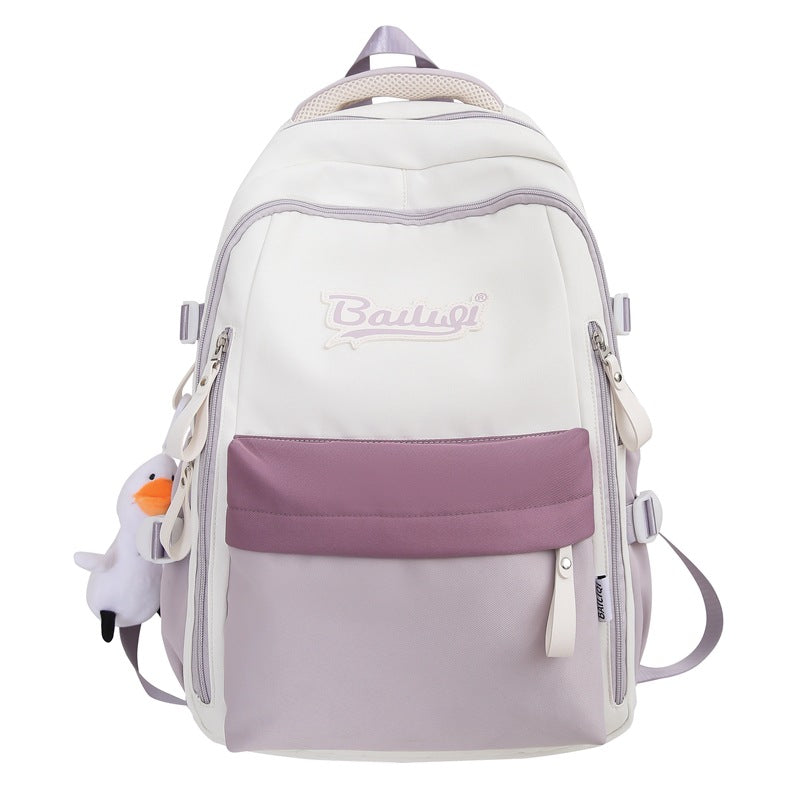 Men's college student backpack, junior high & high school student large capacity lightweight backpack, women's middle school backpack, breathable & weight-reducing backpack
