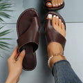 summer new flat bottom versatile casual slides women's thong sandals cross-border plus size comfortable beach shoes wholesale