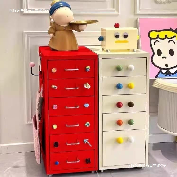 Drawer-type storage cabinet under the desk, drawer cabinet with lock, bedside table, multi-layer iron storage cabinet