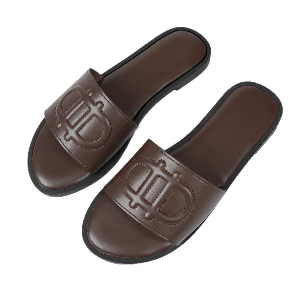 exclusive supply of european, american, and middle eastern accessible luxury round-toe d-letter high-heeled slippers, high-end outdoor wear, summer non-slip women's shoes