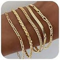 women's gold chain bracelet 14k paper clip chain, figaro chain, exquisite gold bracelet, casual bracelet