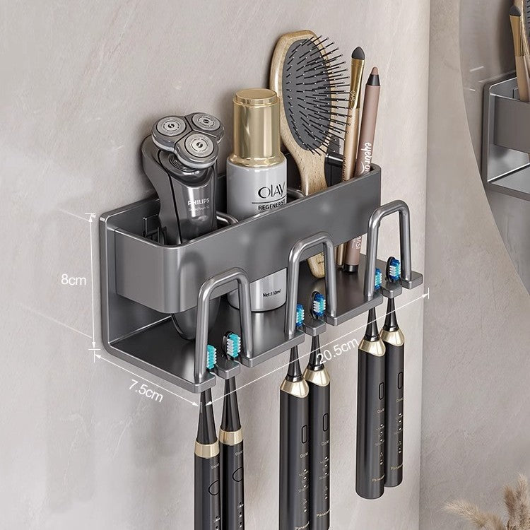 Electric tooth cup toothpaste toothbrush shelf storage rack for homesuit punch-free bathroom bathroom mouthwash cup wall hanging