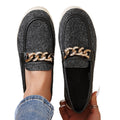slip-on plus-size loafers for women, new autumn  collection, metal chain platform loafers wholesale