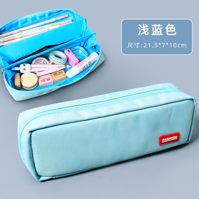 Primary school students large-capacity pencil bag dirt-resistant simple stationery box new + logo pencil bag wholesale stationery bag