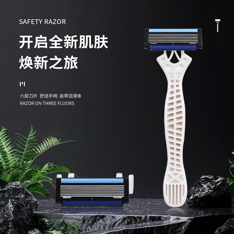 Factory custom men's razor manual stainless steel blades replaceable head shaving knife shaving gadget new arrival