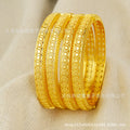 Ethiopian jewelry round glossy cut out pattern design women's gold bracelet dubai african bracelet gift