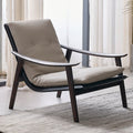 Recliner white ash solid wood legs living room balcony bedroom for home rest nap lazy small sofa chair pony chair
