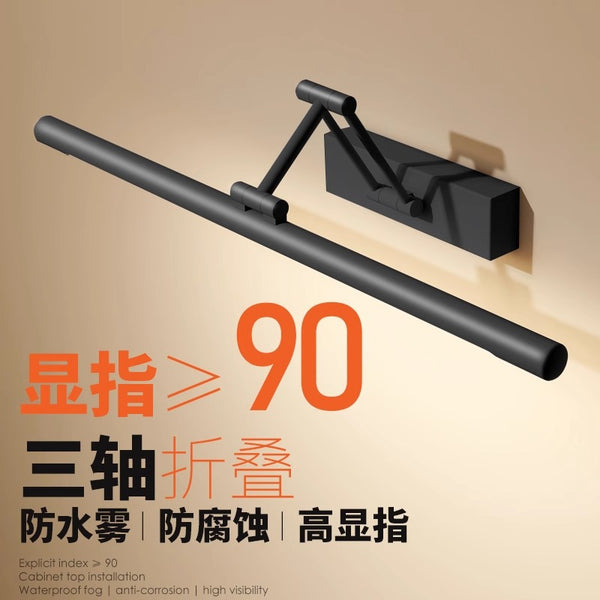 Mirror headlight, bathroom led Nordic modern minimalist bathroom telescopic mirror cabinet light three-color makeup mirror light wall lamp