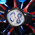 New hollow-out blue light watch, large dial men's quartz watch, trendy student men's wristwatch, cross-border watch