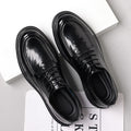 Genuine leather cowhide new autumn business formal leather shoes men's round toe thick sole casual shoes groom wedding soft sole leather shoes