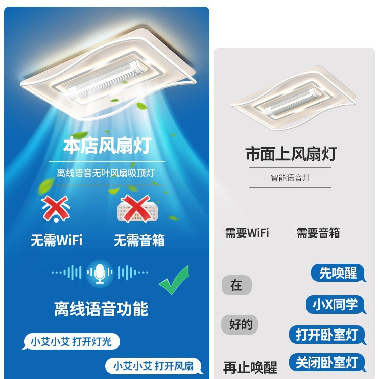 Fan light 2025 new living room main light bladeless fan ceiling light bedroom light Zhongshan lighting whole house package