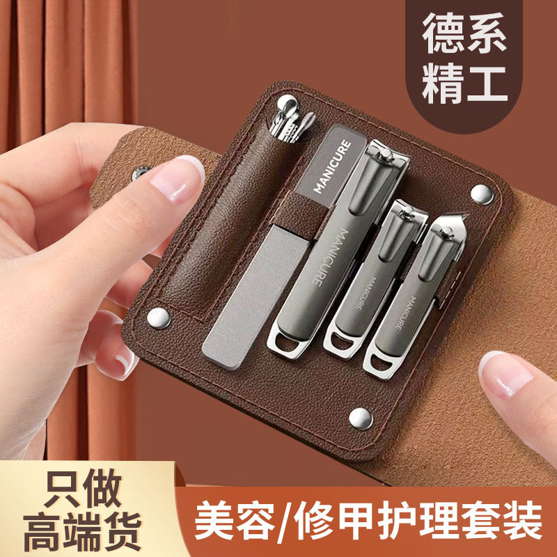 German-engineered portable stainless steel nail clipper set - premium home kit with angled nail clippers, pliers, and earwax removal tool - wholesale
