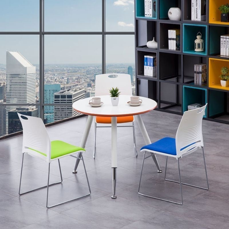 Conference training chair solid steel stool office comfortable sedentary staff chair stackable casual negotiation chair no